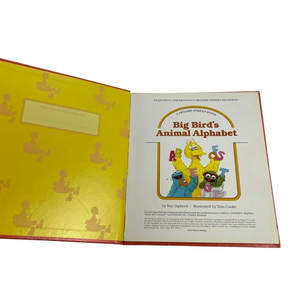 Sesame Street Big Bird Story Magic Book Cassette Animal Alphabet Ideal